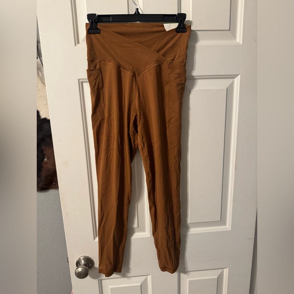 Aerie High-Rise Crossover Rust Color Leggings